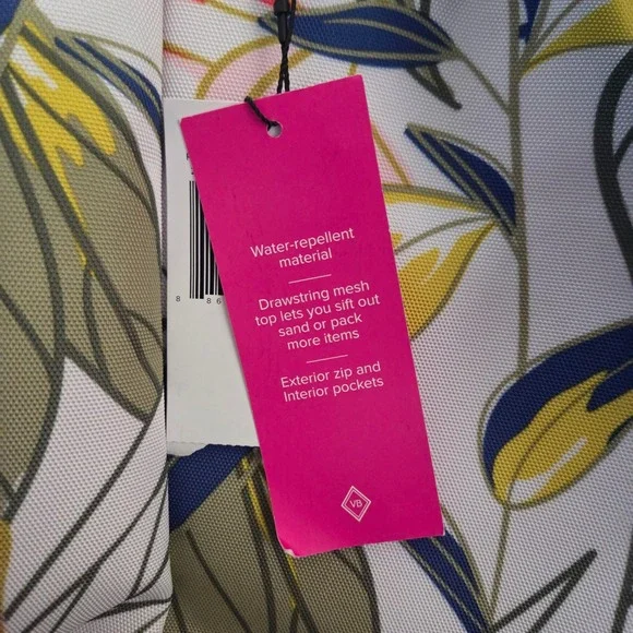 Vera Bradley ReActive Drawstring Family Tote Tropical Floral Blue Green NWT - Picture 4 of 7